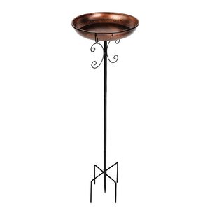 Toque Bird Bath Feeder Outdoor Garden Freestanding Metal Weather Resistant 100cm