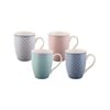 Bundanoon New Bone China Coffee & Tea Mugs - 355ml Geometric Diamonds