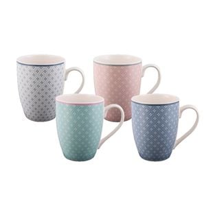 Bundanoon New Bone China Coffee & Tea Mugs - 355ml Geometric Diamonds