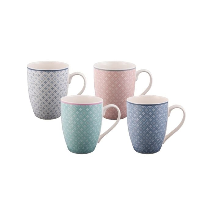 Bundanoon New Bone China Coffee & Tea Mugs - 355ml Geometric Diamonds