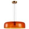 CLA Lighting Gelatina Interior Dome Glass with Brass Highlight Pendant Light Orange