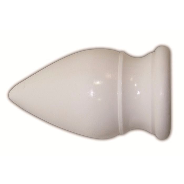 Windoware Curtain Cafe Rod End Acorn White 2pk