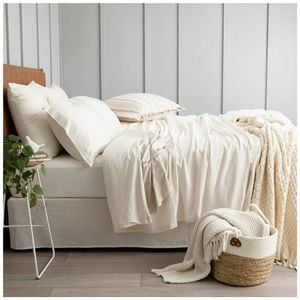 Renee Taylor Comfort T’s Organic Cotton Jersey Sheet Set Oatmeal Queen