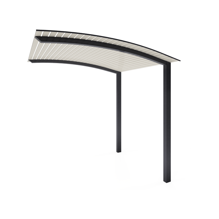 Exterior Life 5.0m Miami Curved Monument/Surfmist Pergola