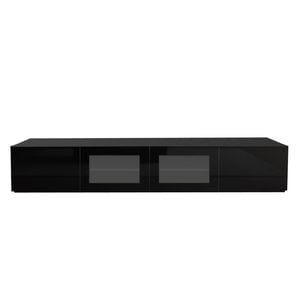 2.4m Black Glacia Floating TV Unit