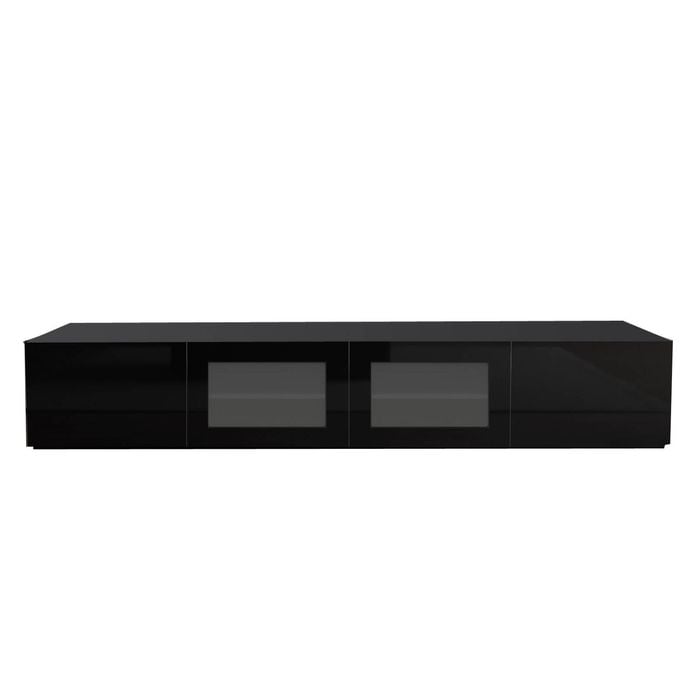 2.4m Black Glacia Floating TV Unit