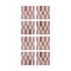 2x 4pc Ecology Retro-modern Check Rectangle Coasters Brown/pink 10cm