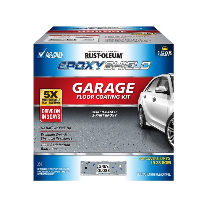 Rust-Oleum Grey Gloss 1 Car EpoxyShield Concrete And Garage Floor Coating Kit