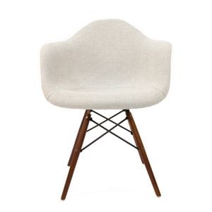 Sk Designer Living | Replica Eames Daw Eiffel Chair | Fabric & Walnut - Texture Ivory