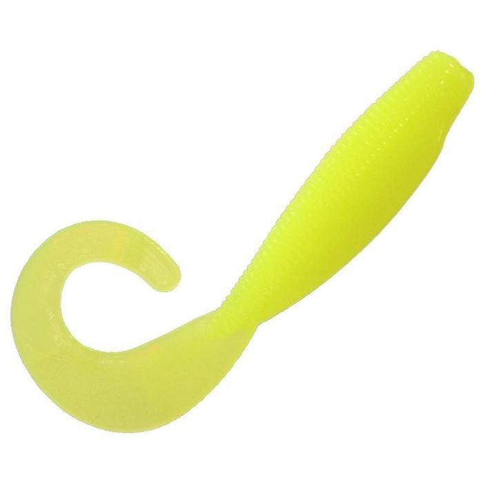ZMan StreakZ Curly TailZ 4" Soft Plastic Fishing Lure Hot Chartreuse
