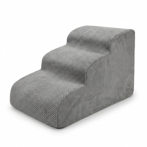 Altus 3-Step High-Density Foam Pet Stairs for Dogs & Cats Step Ramp - Dark Grey