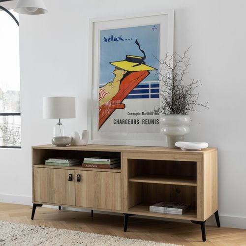Groove Oak Hunter Entertainment Unit with home decor in modern design