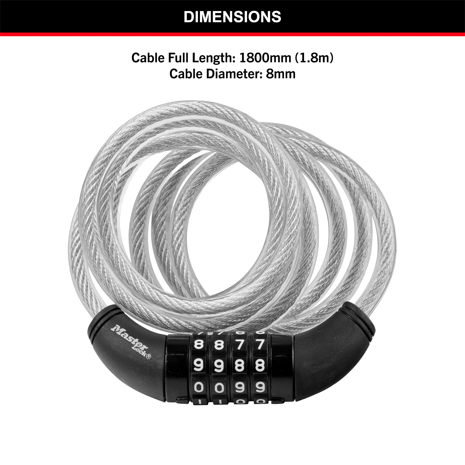 Master Lock x 8mm Combination Bike Lock