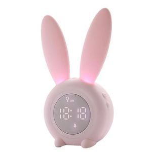 Catzon Bunny Alarm Clock With Night Light 6 Ringtones Rechargeable