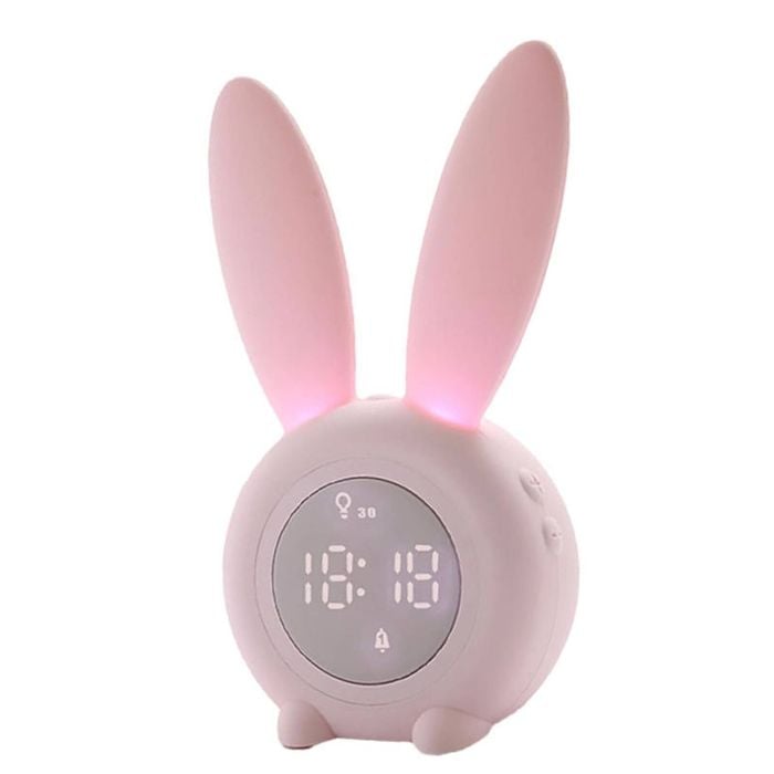 Catzon Bunny Alarm Clock With Night Light 6 Ringtones Rechargeable