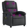 vidaXL Massage Recliner Chair Armchair Single Sofa Bedroom Black Real Leather