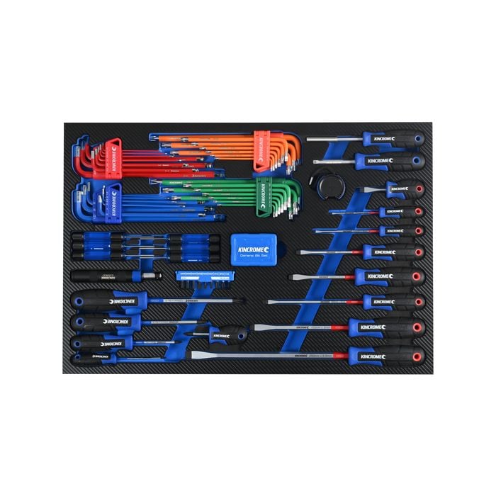 Kincrome BLUESTEEL 101 Piece Screwdrivers And Fastening EVA Tray