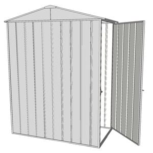 Build-a-Shed 1.5 x 0.8 x 2.3m Gable Shed with Single Hinged Side Door - Zinc