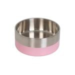 Baxter Bone Pink Stainless Steel Medium Double Walled Pet Bowl