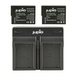 Jupio 2x Batteries 1200mAh & USB Dual Charger Kit For Panasonic DMW-BLC12E