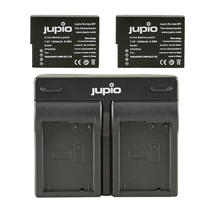 Jupio 2x Batteries 1200mAh & USB Dual Charger Kit For Panasonic DMW-BLC12E