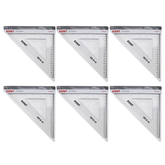 6x Kent Set Square 320mm 45 Deg Home/school Technical Drawing/graphic Design