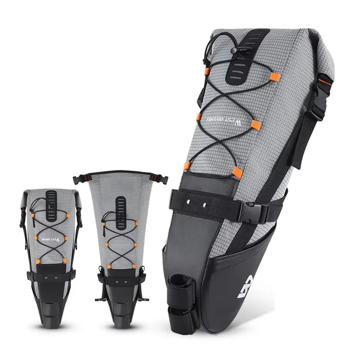 NNEOBA Waterproof 10L Reflective Bike Saddle Bag Gray