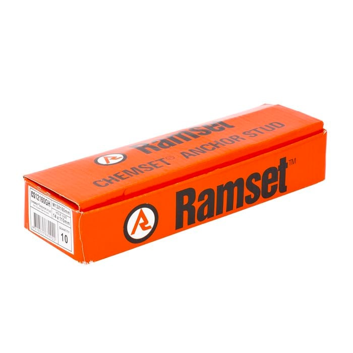 Ramset M12 x 160mm Chemset Anchor Stud Galvanised -  10 Pack