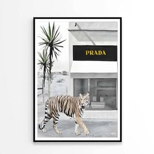 Tiger With Elegant Black and White Fashion Store Print 100% Australian Made 90x120cm (Poster)