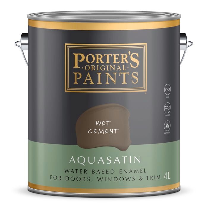 Porter's Paints 4L Wet Cement Aquasatin