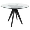 SK Designer Living | Replica Jean Prouve Inspired Round Glass Dining Table | 100cm - Black