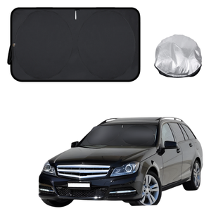Front Windscreen Sun Shade for Mercedes-Benz C-class 2007 - 2014 Wagon (W204) - Standard 150 x 85 cm - Black
