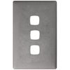 HPM 3 Gang Gun Metal Linea Cover Plate