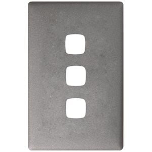 HPM 3 Gang Gun Metal Linea Cover Plate