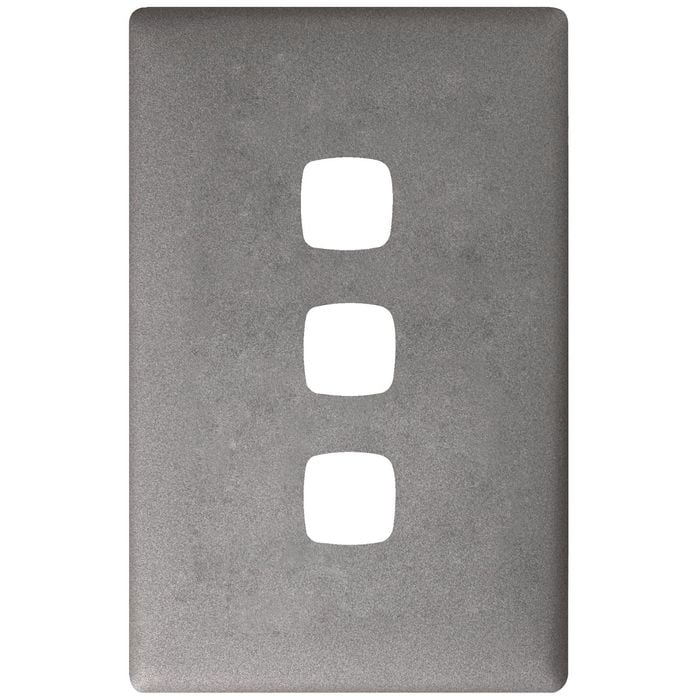 HPM 3 Gang Gun Metal Linea Cover Plate