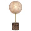 Telbix Elwick Modern Table Desk Lamp Light Marble Metal Glass Brown Marble Antique Gold Amber Gloss