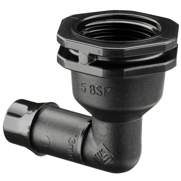 Pope 13mm Barbed x 15mm BSPF Threaded Elbow