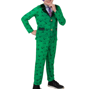 The Riddler Costume Mens Halloween Fancy Dress Batman Villain Suit Green