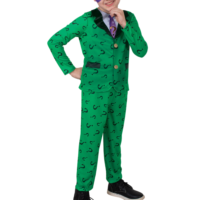 The Riddler Costume Mens Halloween Fancy Dress Batman Villain Suit Green