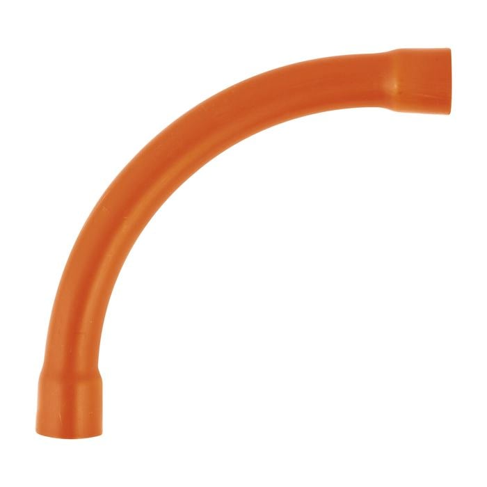 Deta 25mm Orange Conduit Fittings 90° Sweep Bend - 25mm