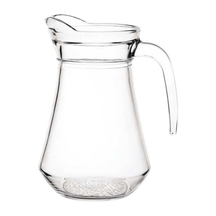 Olympia Glass Jugs Bistro Style Pack Of 6 1ltr 197(h)x99(ø)mm Commercial Catering Glassware
