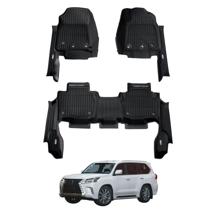 AUSGO 7D Injection Floor Mats For Lexus LX570 LX Series 2013-2021 All-Weather Floor Liners