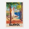 Galrie Bandol Land of Sun and Flowers Vintage Travel Poster from Cote d'Azur Artwork, Poster Only, 70 x 100cm (28 x 40inch)