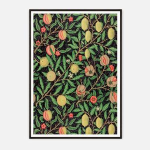 Galrie William Morris Fruit Garden Classic Floral Art Print for Home Decor, Black Frame, A1 60 x 84cm (23 x 33inch)