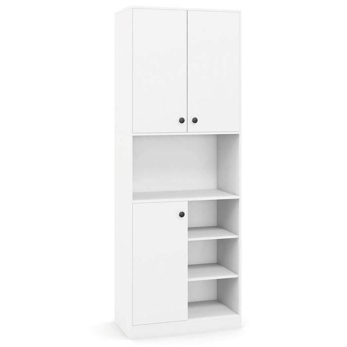 Costway 166cm Kitchen Cabinet 3 Doors Buffet Sideboard White