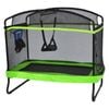 Advwin Recreational Outdoor Trampoline for Kids with Basketball Hoop & Swing, Green