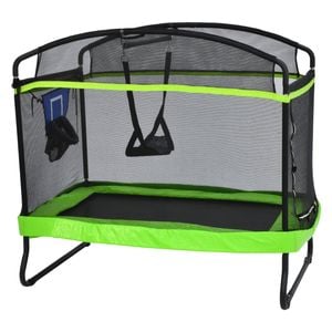 Advwin Recreational Outdoor Trampoline for Kids with Basketball Hoop & Swing, Green