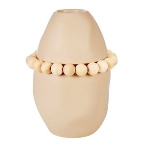 Amalfi Lea Ceramic Vase With Wood Cream 18x18x25cm