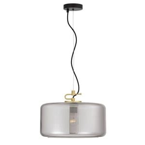 Telbix Korova Modern Pendant Hanging Lamp Light Glass Metal Brass Matt Smoke