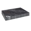 6x Glass Placemats - 40 x 30cm - Black Marble Effect - Dining Table Place Mats Tabletop Protector for Kitchen Worktops